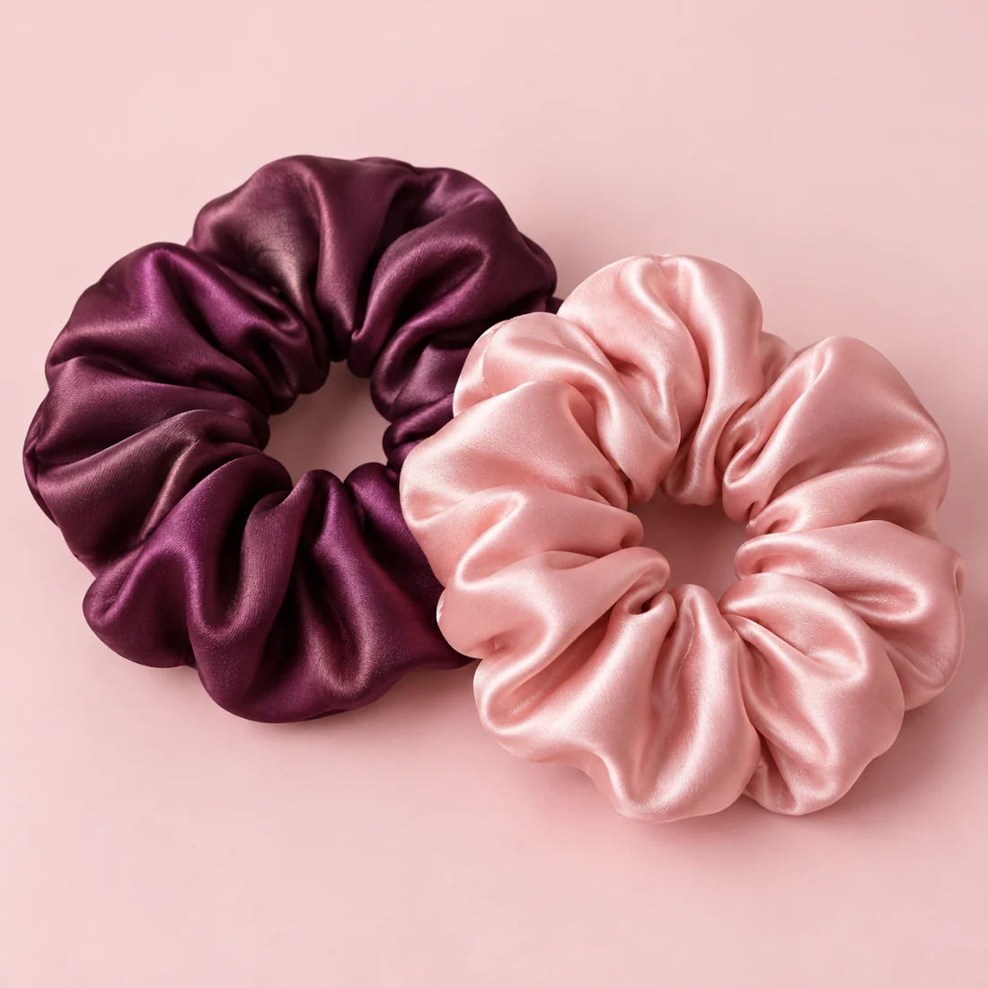Satin scrunchie pair